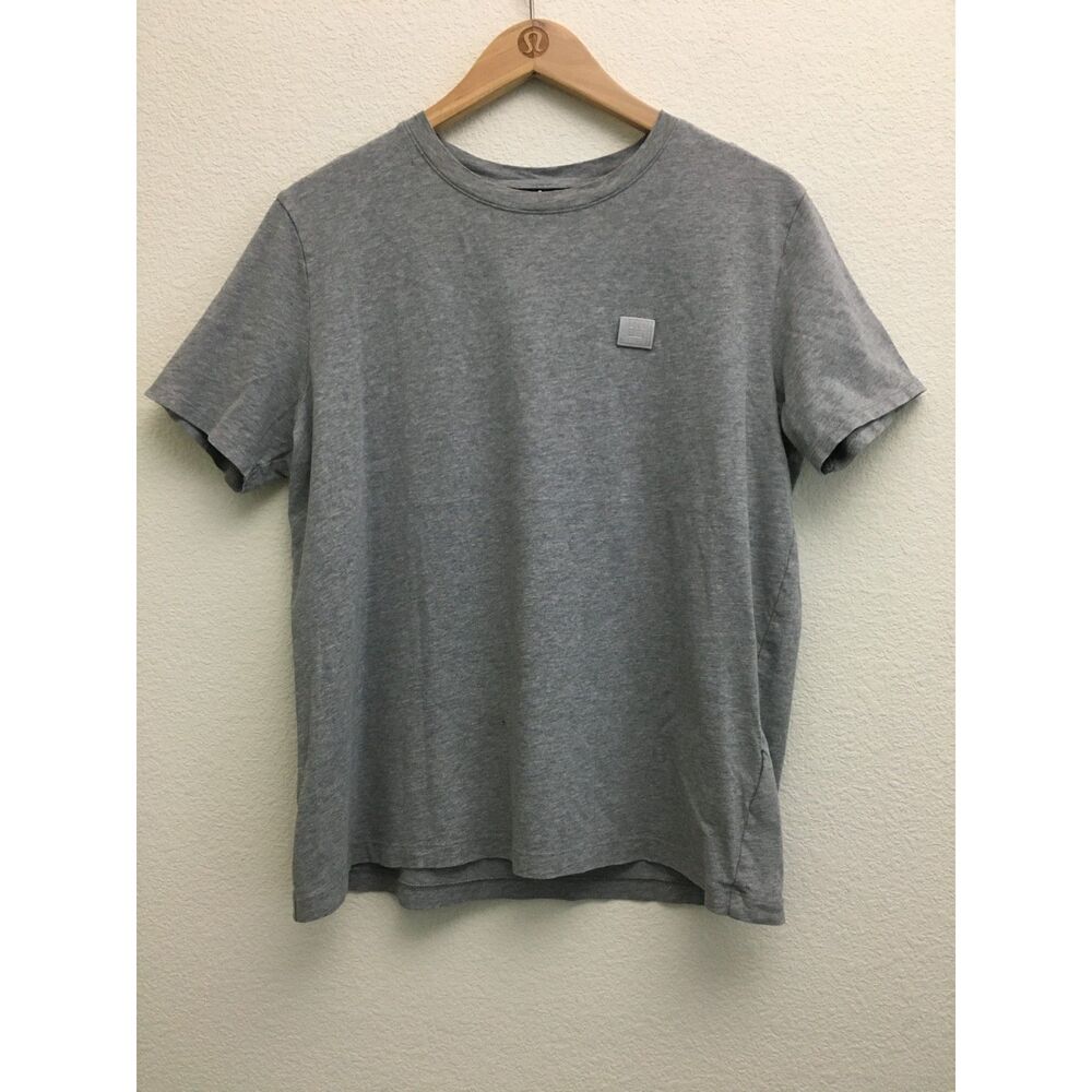 Acne Studios Nash Face Patch Box Logo Gray T Shirt Size M Made in Portugal